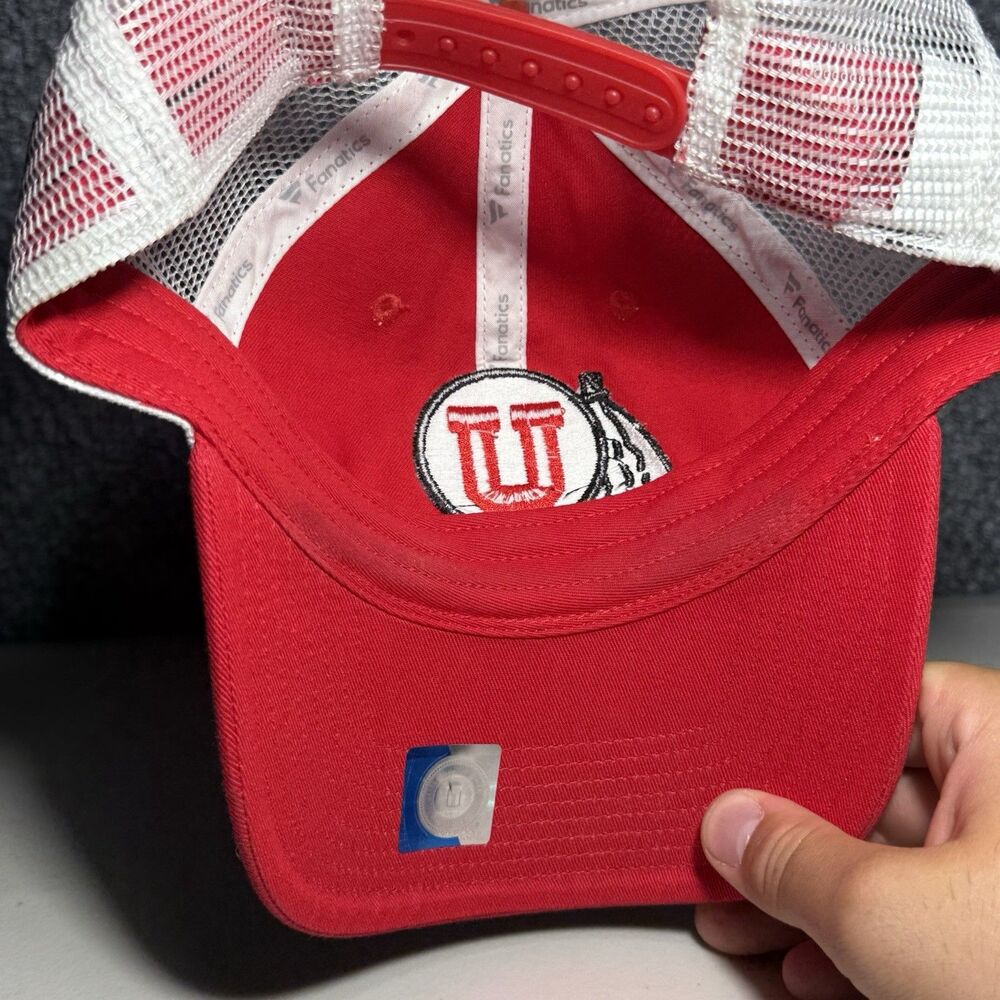 Utah Utes Hat NCAA Fanatics Snapback‎ Adjustable Trucker Mesh Cap Red One Size - Picture 4 of 7